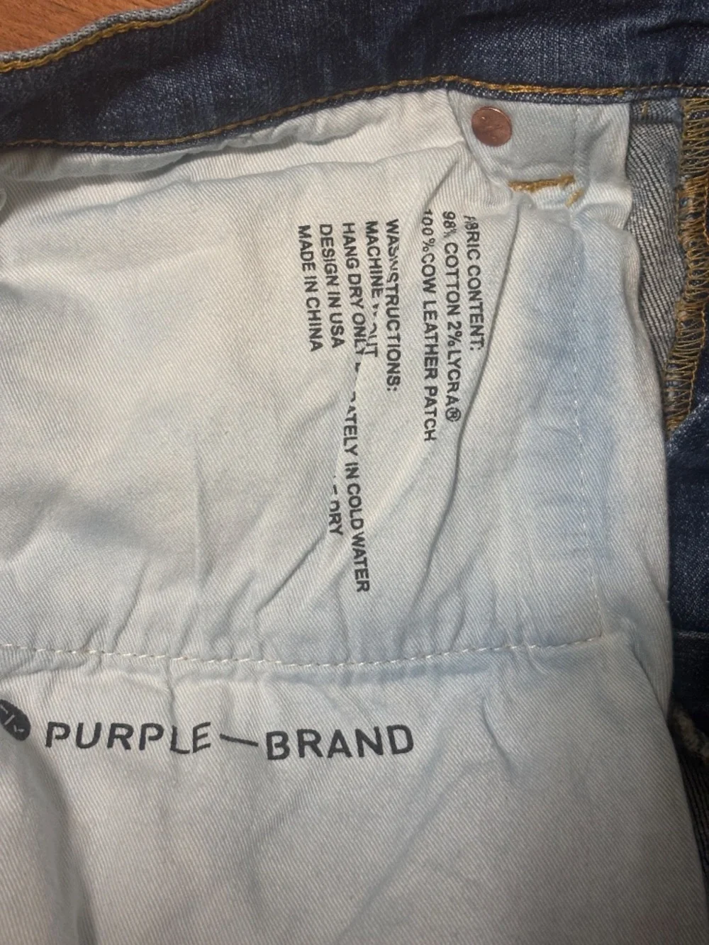 Purple Brand P001‎ Low Rise Slim Jeans Indigo 32 distressed